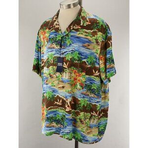 POLO RALPH LAUREN Multi FLYING FISH PARADISE Short Sleeve Camp Shirt XXL NWT